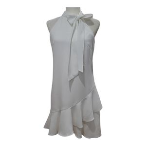 Vince Camuto Women's Bow-Neck Fit & Flare Dress Ivory Size 4 NWT